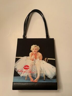 Black Printed Shoulder Tote with Crystal Accents